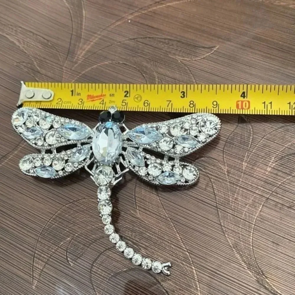 Crystal Vintage Dragonfly Brooches for Women Large Insect Brooch NWBOX